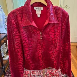 Joseph Ribkoff Red Animal Print Jacket-12